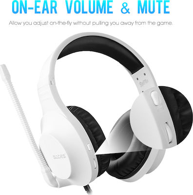 Sades Spirits Over Ear Gaming Headset with Connection 2x3.5mm White