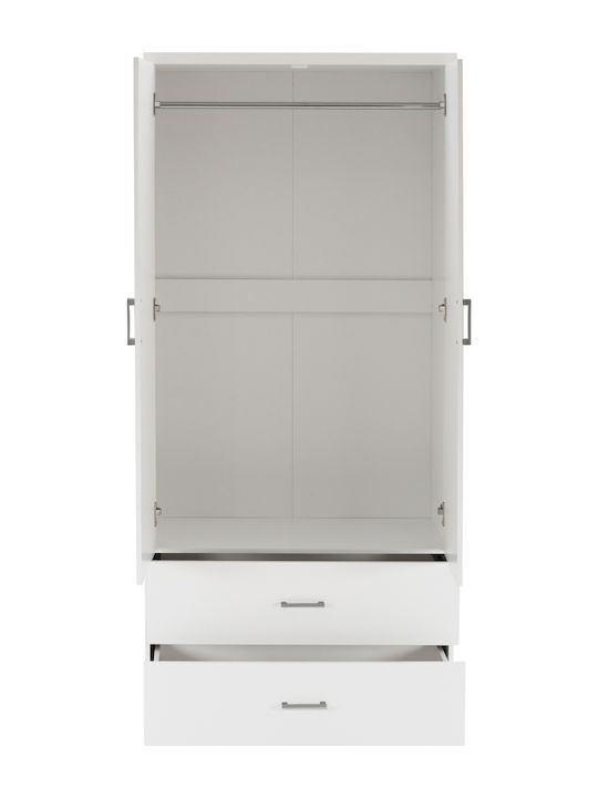 Ușă dublă Dulap de Haine Reina Alb 80x42.5x180.5cm