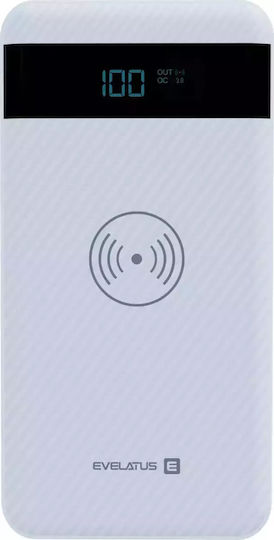 Evelatus EPB05 Външна Батерия 10000mAh с 2 USB-A Изходни Порта Power Delivery Бяла