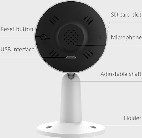 Laxihub M4-TY IP Камера за наблюдение Wi-Fi Full HD 1080p с Двупосочна Комуникация и Обектив 3.6мм