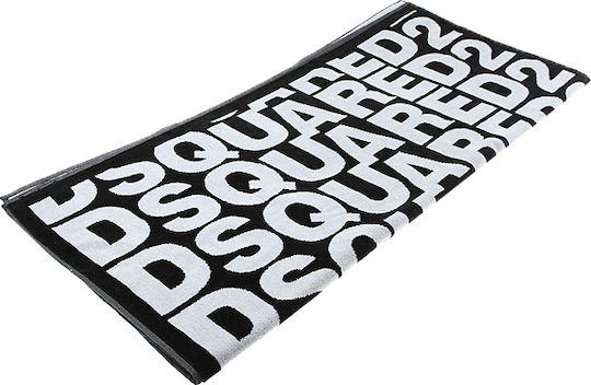 Dsquared2 Πετσέτα Θαλάσσης Βαμβακερή Μαύρη 185x100εκ.