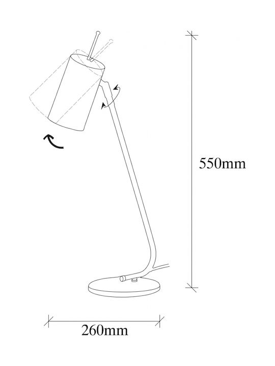 HomeMarkt Sivani Decorative Lamp with Socket for Bulb E27 Black