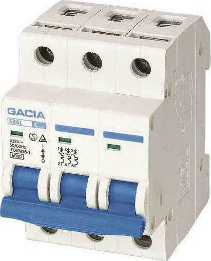Gacia Αυτόματη Ασφάλεια 16A Τριπολική AC 500-43022