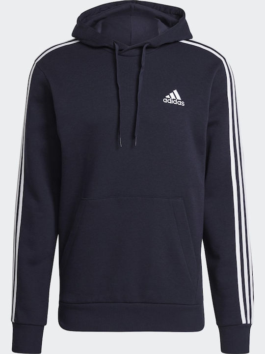 Essentials 3-Stripes Φούτερ με Κουκούλα Legend Ink