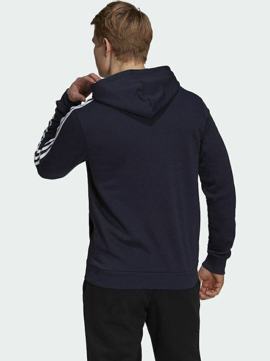 Essentials 3-Stripes Φούτερ με Κουκούλα Legend Ink
