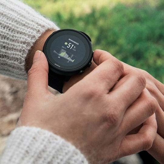 Suunto 7 Титан 50мм Водоустойчив Смартчасовник с Пулсомер (Matte Black Titanium)