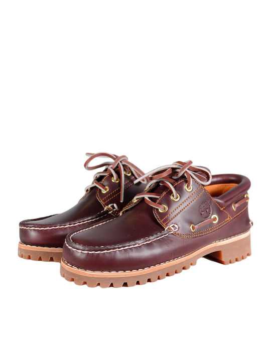 Δερμάτινα Ανδρικά Boat Shoes σε Μπορντό Χρώμα
