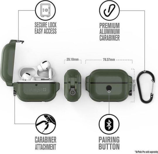 Catalyst Total Protection Hülle Silikon mit Haken Army Green für Apple AirPods Pro