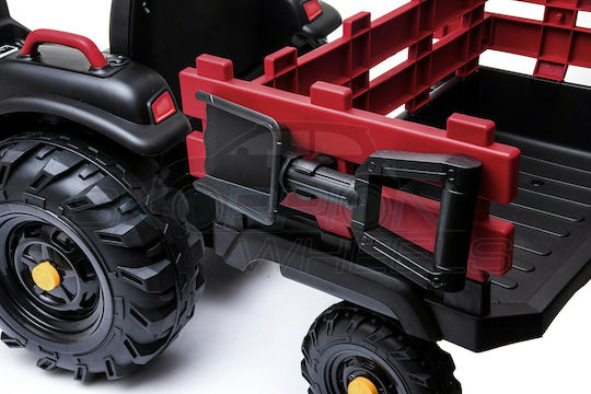 Tractor pentru copii Electric cu remorcă 12 volți Burgundy