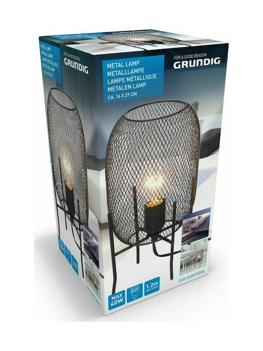 Grundig Decorative Lamp with Socket for Bulb E27 Black