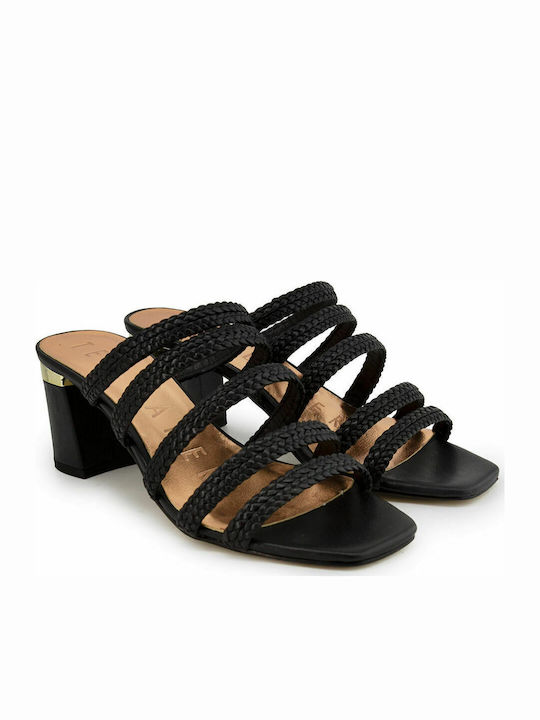 246917 Din piele Sandale Negre