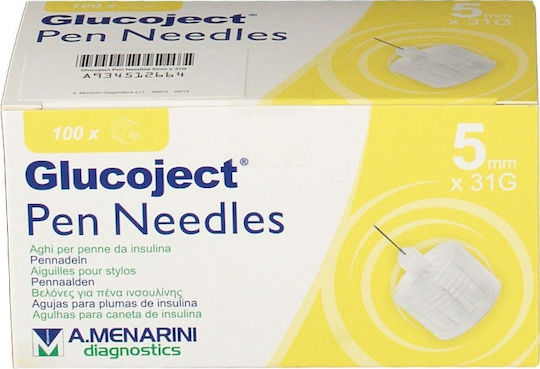 Menarini Glucoject Pen Needles 31G 5mm Insulin 31G x 5mm 100Stück