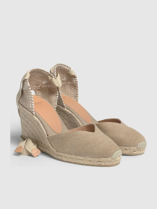 Chiara Women's Fabric Platform Espadrilles Beige