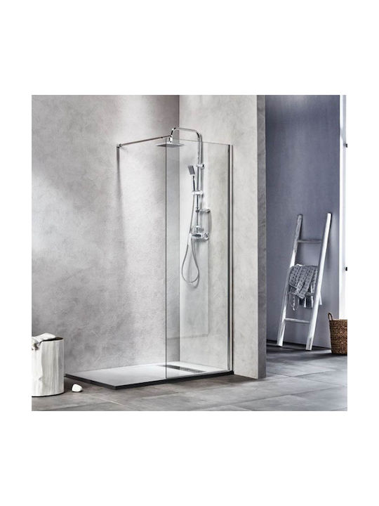 Tema Free Walk - In Duschwand für Dusche 90x180cm Klarglas Chrom