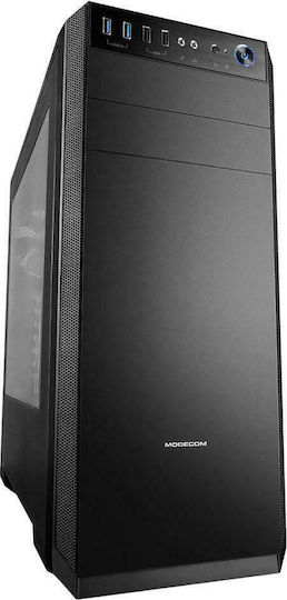 Modecom Oberon Pro Glass Gaming Middle Tower Carcasă PC cu Deschidere Laterală Neagră