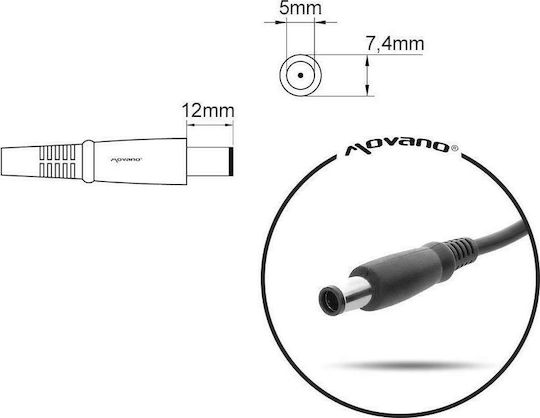 Mitsu Laptop Charger 65W 19.5V 3.34A for Dell with Detachable Power Cable