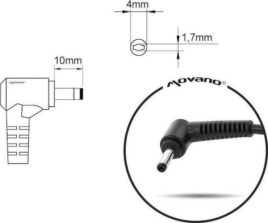 Mitsu Φορτιστής Laptop 90W 19.5V 4.62A για Dell με Αποσπώμενο Καλώδιο Τροφοδοσίας