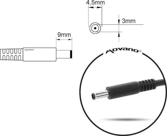 Mitsu Laptop-Ladegerät 45W 19.5V 2.31A für Dell mit abnehmbarem Netzkabel