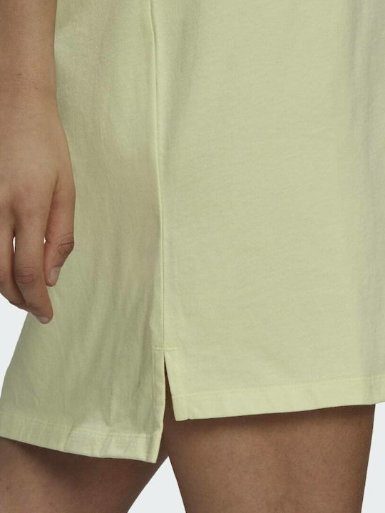 Summer Mini Athletic T-Shirt Short Sleeve Dress Haze Yellow