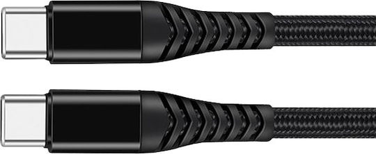 Lamtech Braided USB 2.0 Cable USB-C Male - USB-C Black 2m