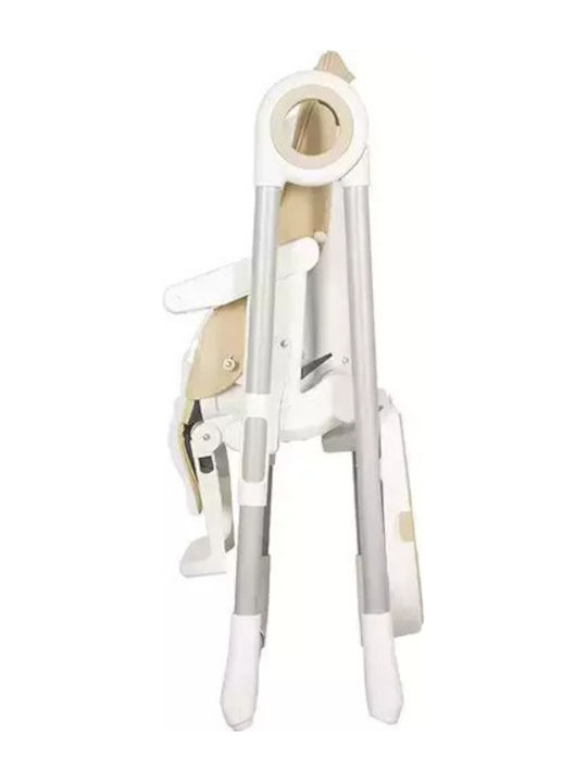 Baby Adventure Viva 2 Foldable Highchair with Metal Frame & Leatherette Seat Cream