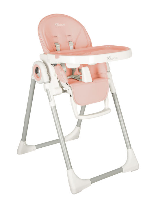 Baby Adventure Viva 2 Foldable Baby Highchair with Adjustable Height Pink Powder