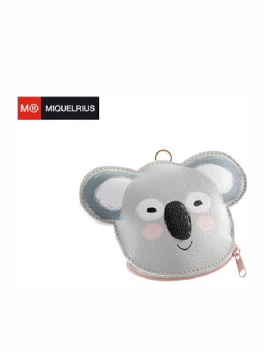 Miquelrius Koala Παιδικό Πορτοφόλι Κερμάτων με Φερμουάρ & Μπρελόκ Γκρι