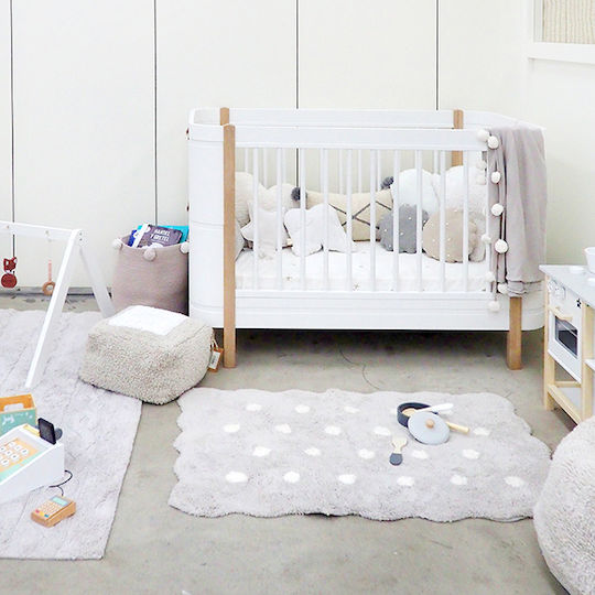 Lorena Canals Handmade Kids Cotton Rug Mini Biscuit 70x100cm Pearl Grey