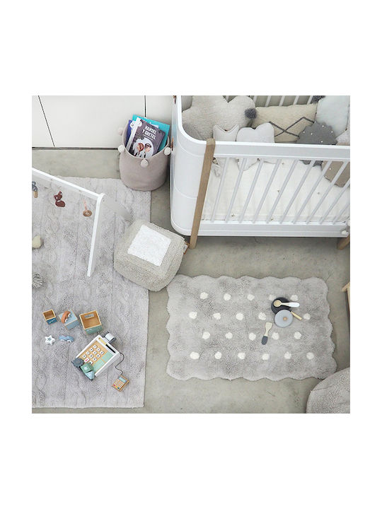 Lorena Canals Handmade Kids Cotton Rug Mini Biscuit 70x100cm Pearl Grey
