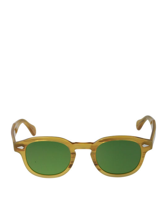 Moscot Lemtosh Sonnenbrillen mit Braun Rahmen und Grün Linse