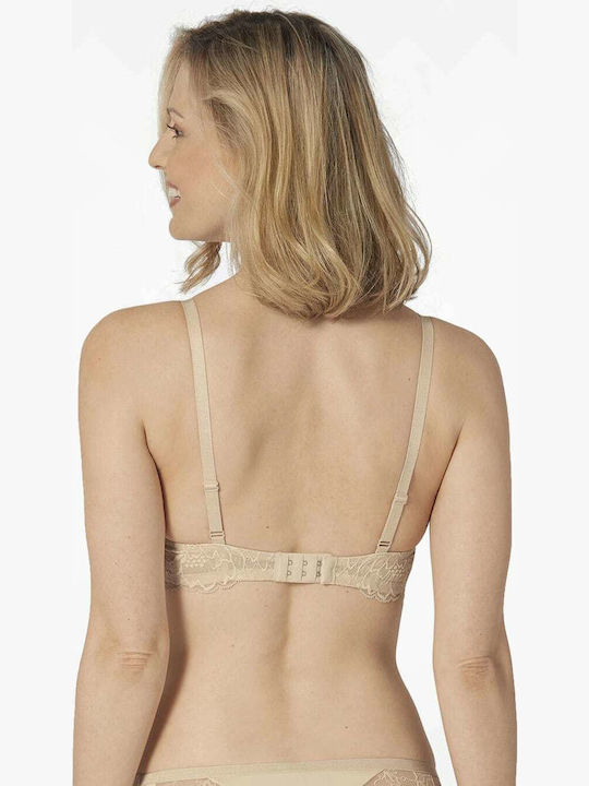 Amourette Charm Triangle Triangle Bra without Padding without Underwire Beige