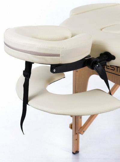 Rest Pro Classic Oval 2 Wooden Portable/Folding Beige Massage and Physiotherapy Bed 192x70cm