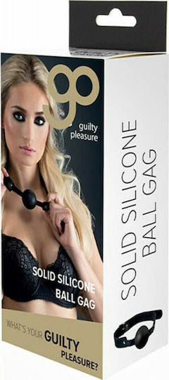 Guilty Pleasure Solid Silicone Ball Gag Φίμωτρο σε Μαύρο Χρώμα