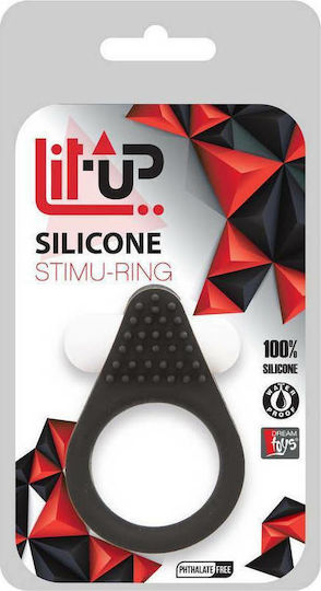 Dream Toys Lit Up Silicone Stimu Ring 1 Δαχτυλίδι Πέους Σιλικόνης Μαύρο