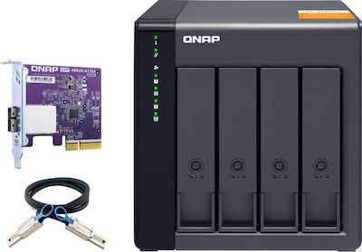 QNap Hard Drive Case for 4 Hard Drives 3.5" SATA III in Schwarz color