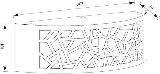 Vivalux Luxor/PR Wall-Mounted Outdoor Ceiling Light E27 IP44 30.3x10.1x9.1εκ.