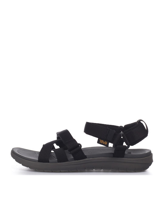 Sanborn Women's Flat Sandals Sporty in Black Color