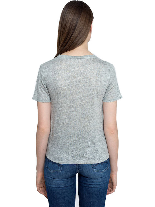 Pepe Jeans Daphne Women's T-shirt with V Neckline Gray