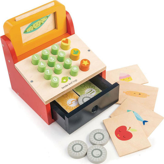 Tender Leaf Toys Дървена Касова Машина С Дървени Пари За 3+ Години