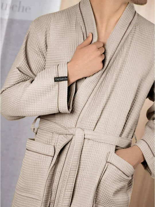 Guy Laroche Basic Halat de baie cu Guler Bej 1131092121002