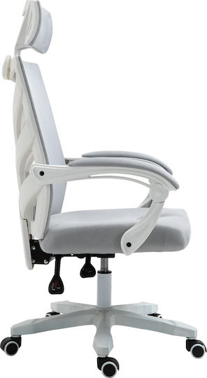 Woodwell Bf2985 Καρέκλα Διευθυντική με Ανάκλιση Άσπρο - Γκρι