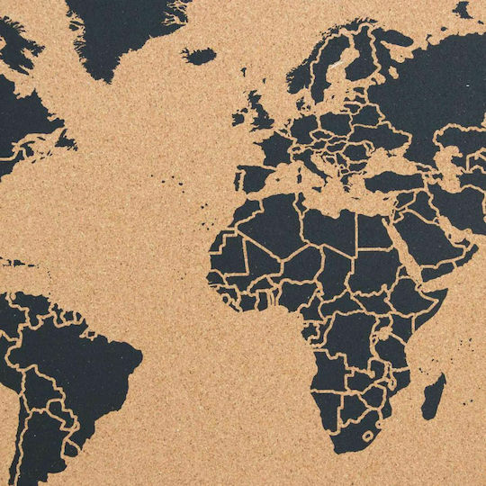 Miss Wood World Map Πίνακας Ξύλινος 90x60cm