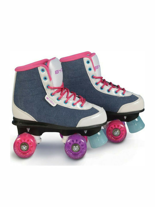 Byox Denim Kids Adjustable Quad Rollers Multicolour