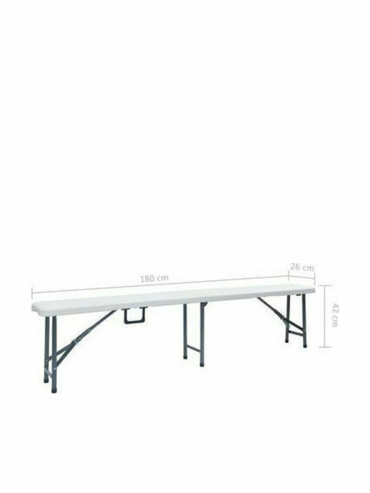 Bench Outdoor Plastic 180x26x42cm