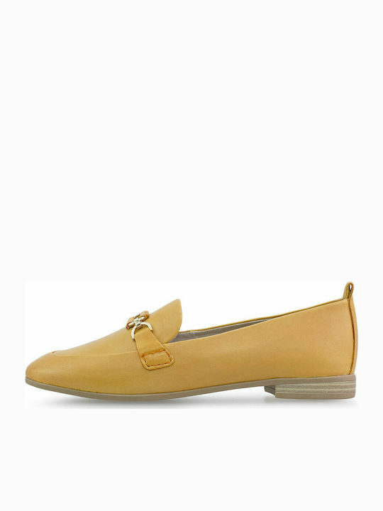 Marco Tozzi Leather Women's Loafers in Yellow Color 2-24210-26-615