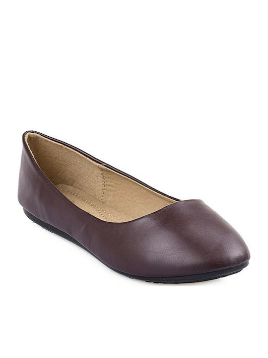 Famous Shoes Synthetic Leather Ballerinas Burgundy