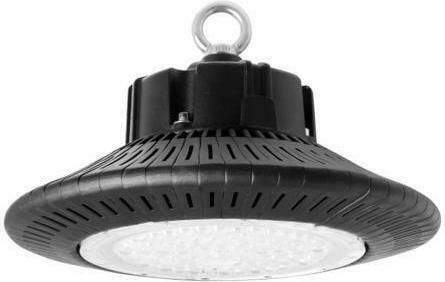 Elvhx Φωτιστικό Καμπάνα 200W Kühles Weiß 18000lm mit integrierter LED Schwarz Ø40xH16cm