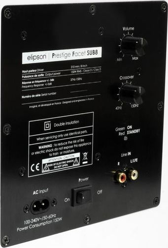 Elipson Prestige Facet SUB8 Active Subwoofer with Speaker 8" 150W Black