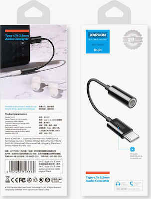 Joyroom Μετατροπέας USB-C male σε 3.5mm female (SH-C1-BK)