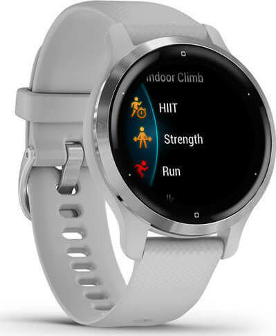 Garmin Venu 2S Edelstahl 40mm Wasserdicht Smartwatch mit Pulsmesser (Silver / Mist Gray)